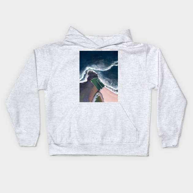 North Narrabeen Rockpool in Sydney Australia | Aerial Illustration Kids Hoodie by From Above